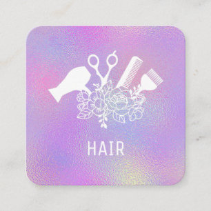 *~* Comb Scissors Flowers Brush RainbowAP6 Fyrkantigt Visitkort