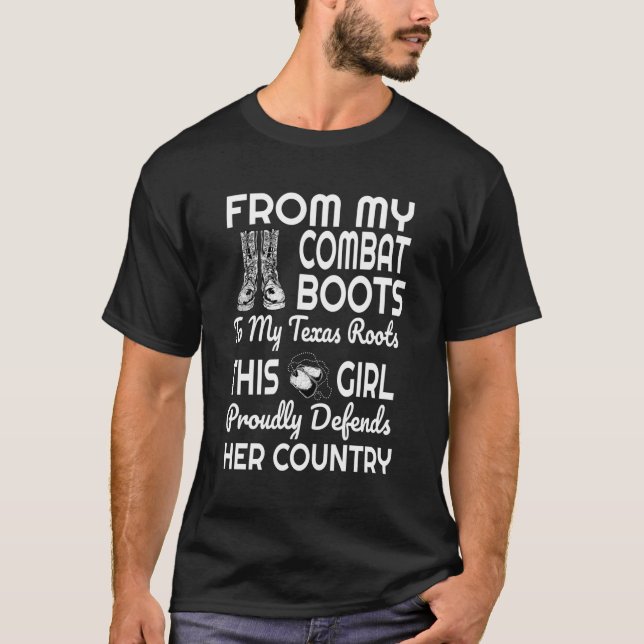 Combat Boots Texas Veteran S T Shirt (Framsida)