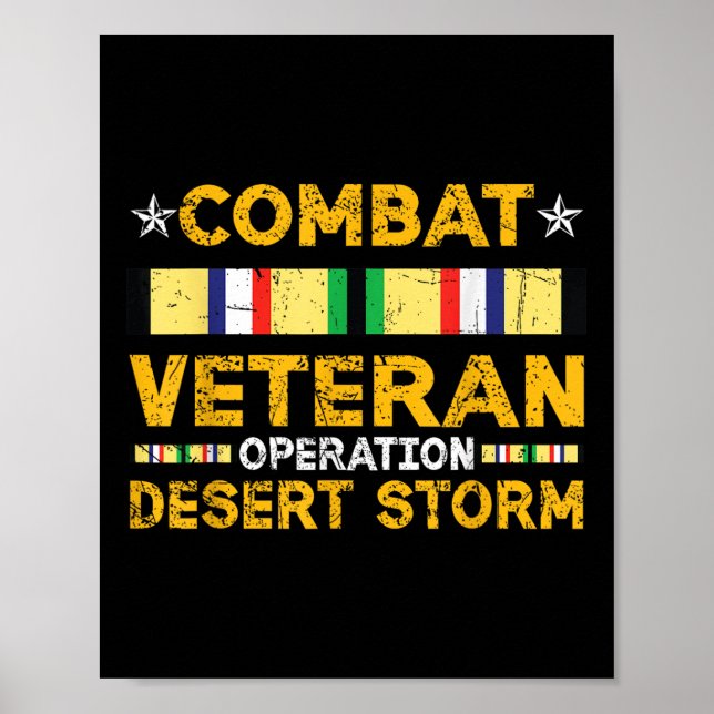 Combat Desert Storm Veteran Persian Krig Service R Poster (Framsidan)