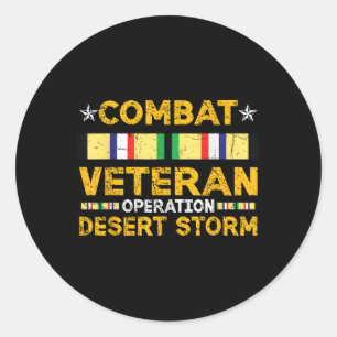 Combat Desert Storm Veteran Persian Krig Service R Runt Klistermärke