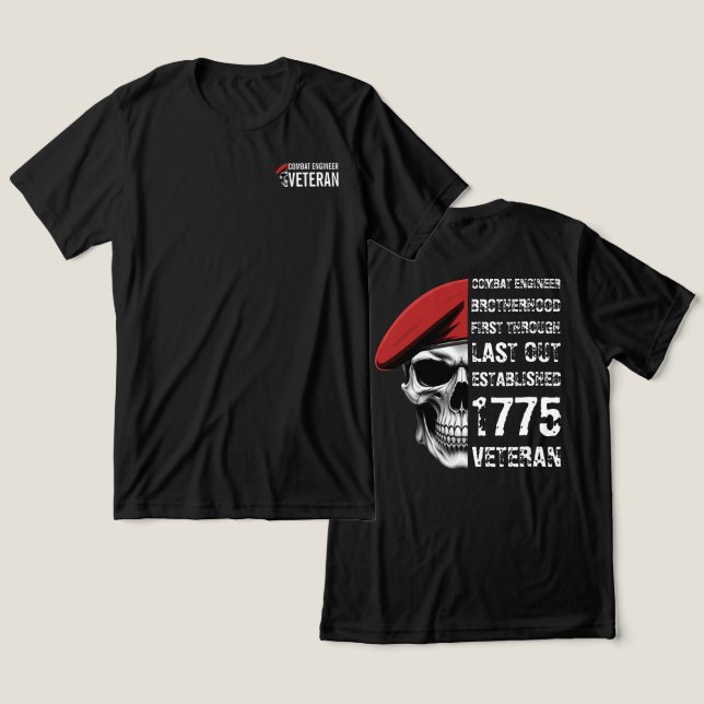 Combat Engineer Sapper Castle taktisk vapen T Shirt (Design fram och bak)