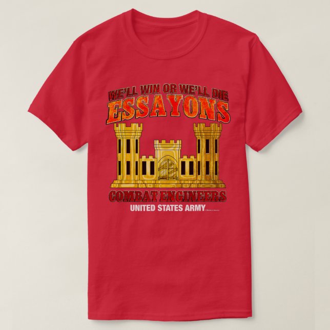 Combat Ingenjör Essayons T Shirt (Design framsida)