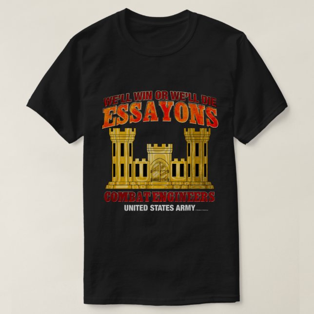 Combat Ingenjör Essayons T-Shirt (Design framsida)
