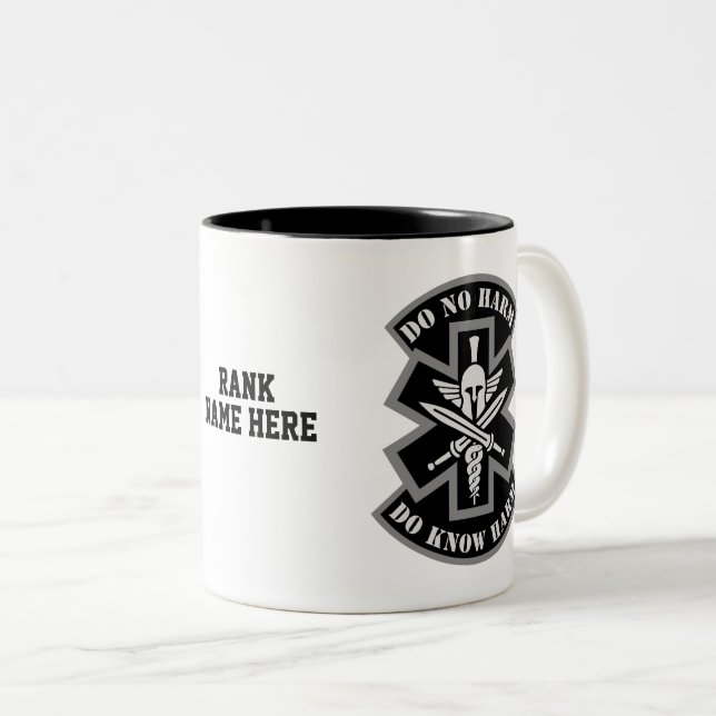 Combat Medic - Anpassade Spartan Patch Två-Tonad Mugg (Framsida höger)