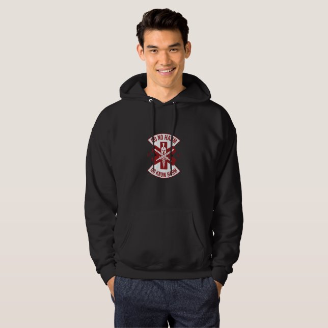 Combat Medic Gör Ingen Skada Svart Hoodie för Vete (Hel framsida)