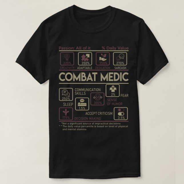 Combat Medic T-Shirt Combat Medic T Shirt - Multit (Design framsida)