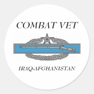 CombatInfBadge2Awd STRIDVET, IRAQ-AFGHANISTAN Runt Klistermärke