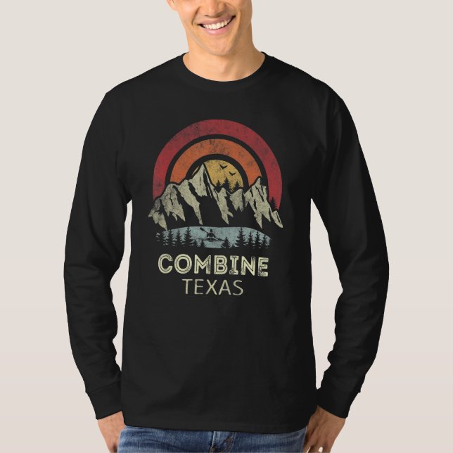 Combine Texas Mountain Sunset Sunrise Kayaking T Shirt (Framsida)