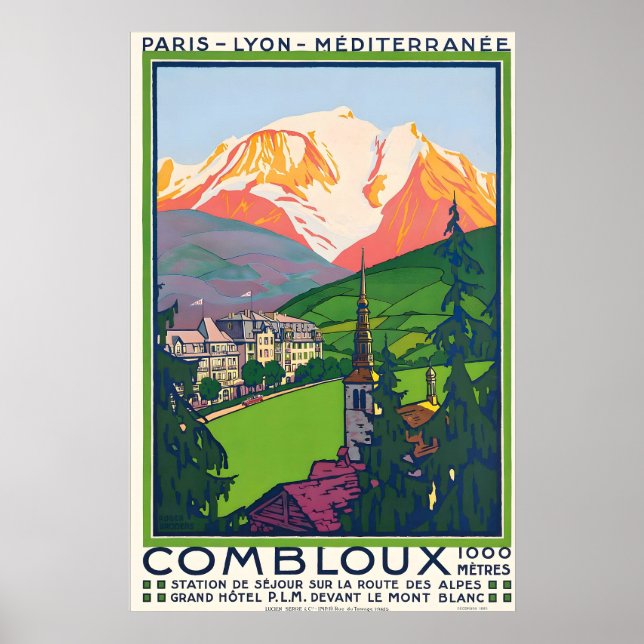 Combloux Chamonix Megeve Alperna Frankrike Poster (Framsidan)
