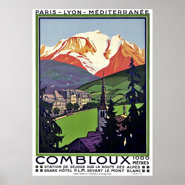 Combloux på sommaren, Frankrike, vintage resor Poster (Framsidan)