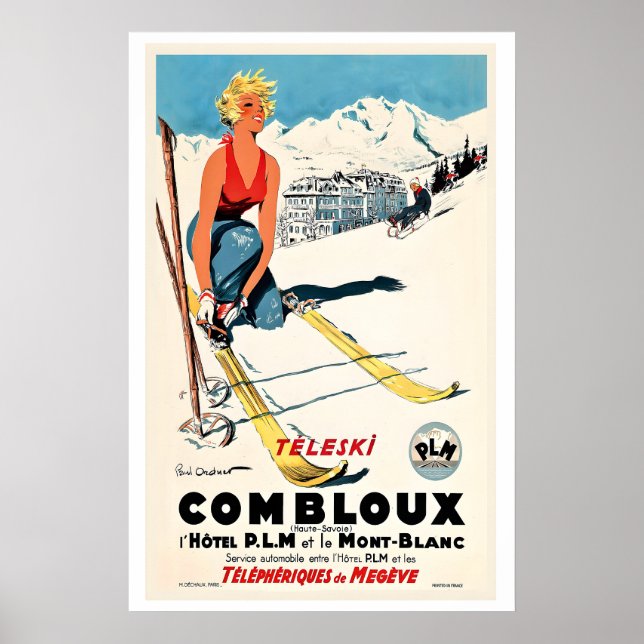 Combloux, Téléphérique de Megève, Frankrike   Vint Poster (Framsidan)