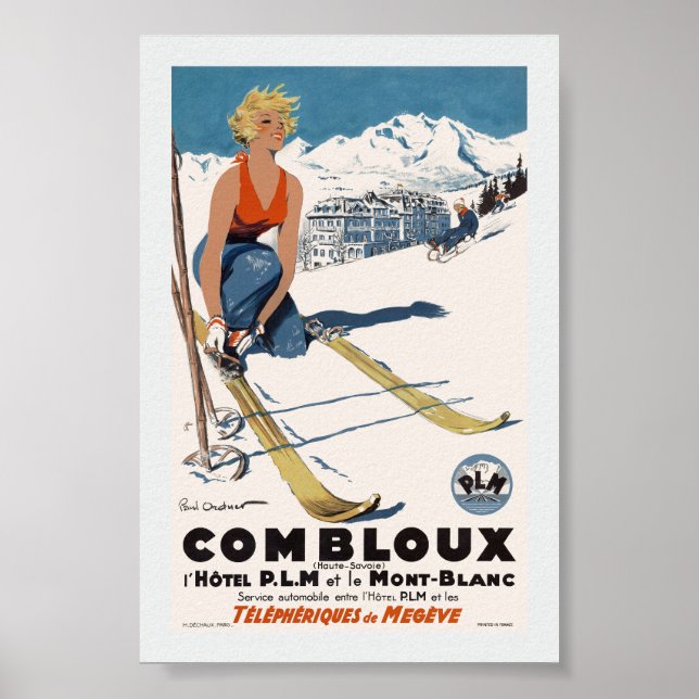 Combloux Vintage Resoraffisch Restaurering Poster (Framsidan)