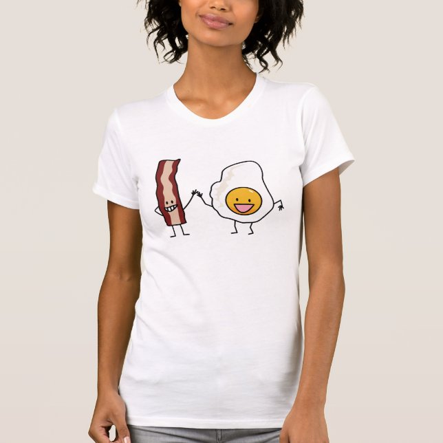Combo äggfrukost för ägg och för baconremsor tee shirt (Framsida)
