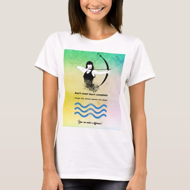 Combo Female Archer och Vote Blue Wave T Shirt (Framsida)