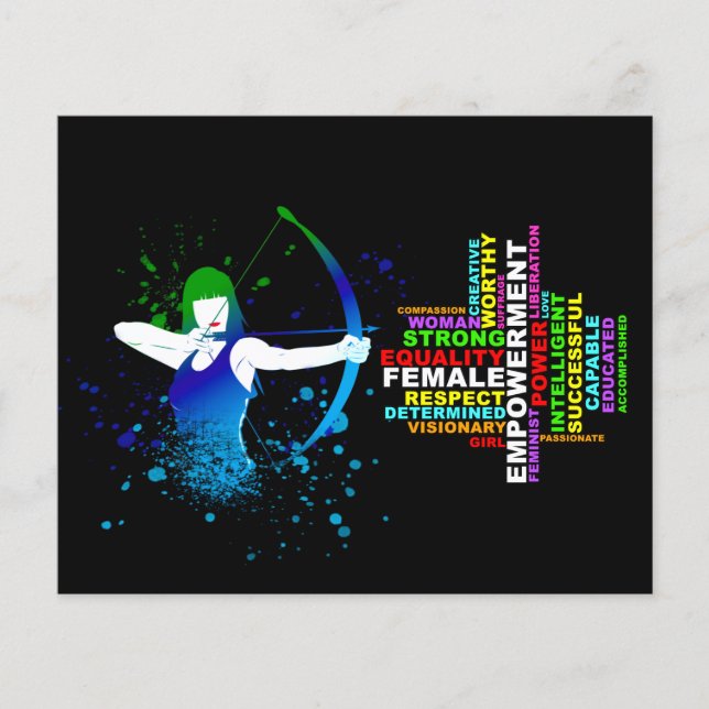Combo Female Archer; starka kvinnor; Rösta blått Flygblad (Framsidan)