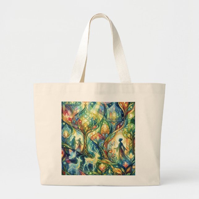 Combo Image Tote Bag: "Atmosphere of Love" & "Awe" Jumbo Tygkasse (Framsidan)