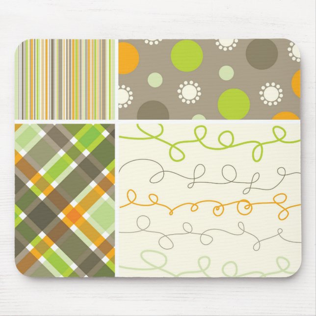 Combo mönsteranpassningsbar Mousepad för orange & Musmatta (Framsidan)