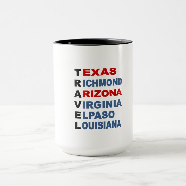 Combo  Mug noire  TRAVEL  USA  Mugg (Center)