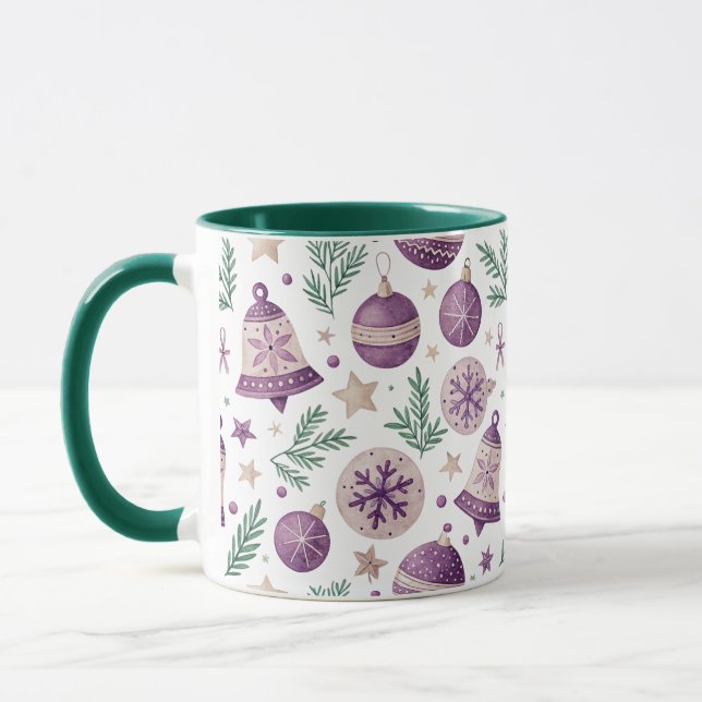 Combo Mug – Whimsical Purple Holiday Design Mugg (Vänster)