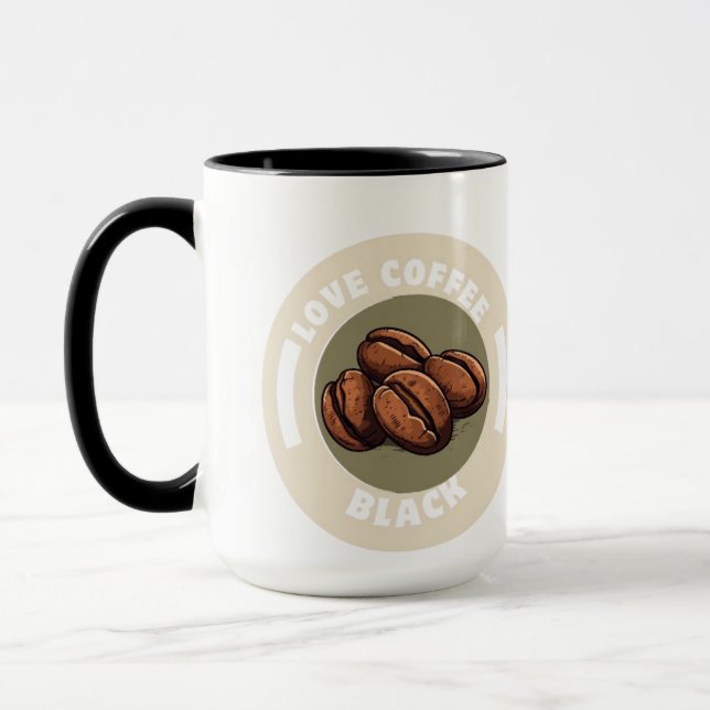Combo Mugg, 15 oz, Kärlek Coffee Black Mugg (Vänster)