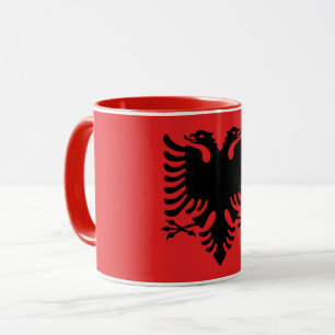 Combo mugg för blått med flagga av Albanien