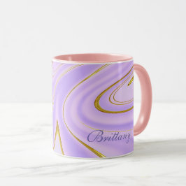 Combo Mugg: med Elegant lila & Guld accenter Mugg