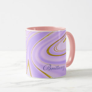 Combo Mugg: med Elegant lila & Guld accenter Mugg