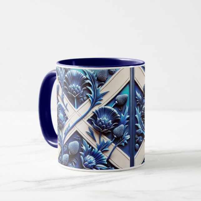 Combo Mugg med Scottish Thistles Design (Framsida vänster)