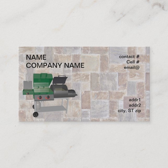 combo rökarebbq grillar visitkort (Framsida)