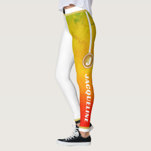 COMBO White med Grunge och Namn DUAL TWO TONE Leggings