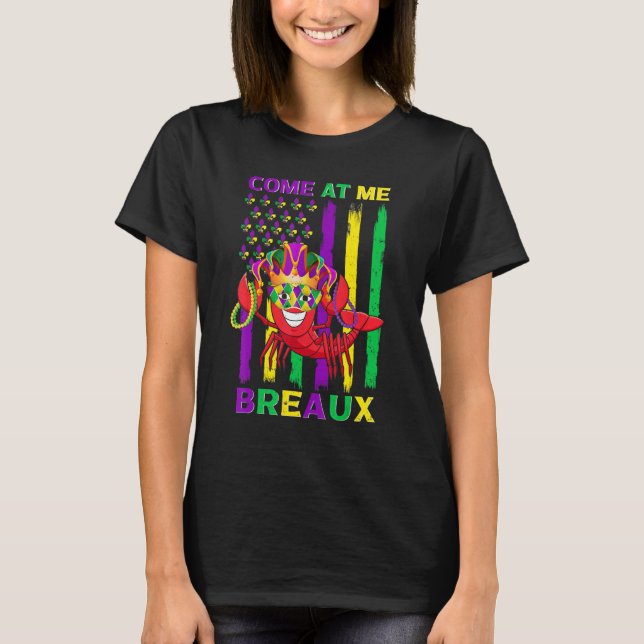 Come At Me Breaux Crawfish Funny Mardi Gras Jester T Shirt (Framsida)
