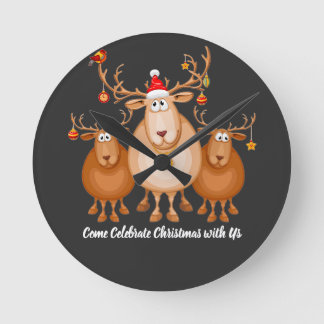 Come Celebrate Christmas with Us by premora Rund Klocka