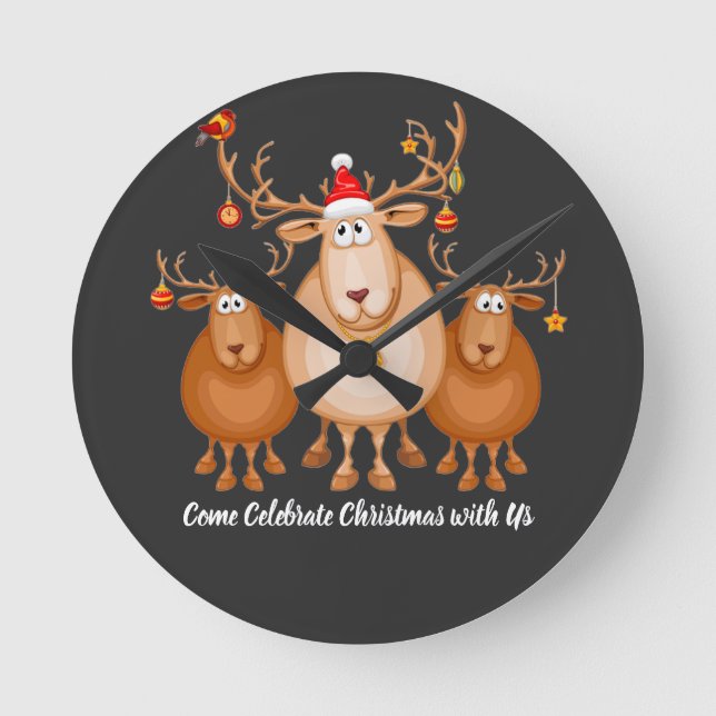 Come Celebrate Christmas with Us by premora Rund Klocka (Framsida)