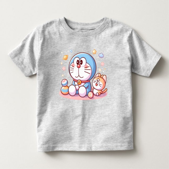Come Come Cat And Doraemon T Shirt (Framsida)