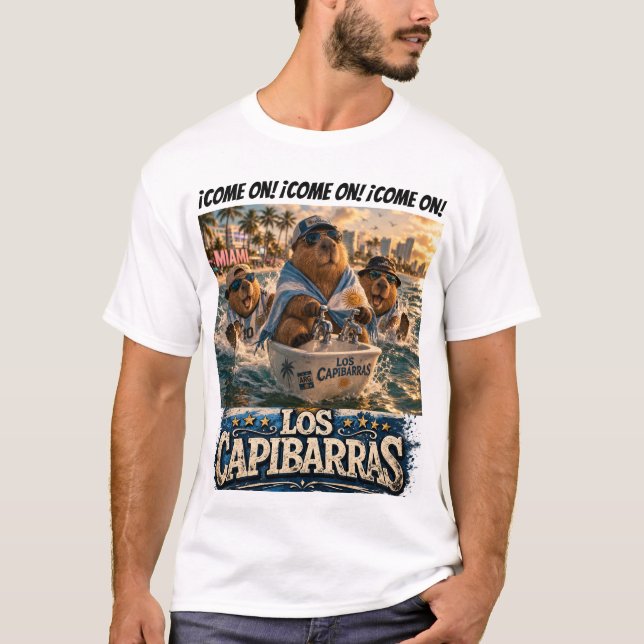 Come On Capibarras remera llena de entusiasmo  T Shirt (Framsida)
