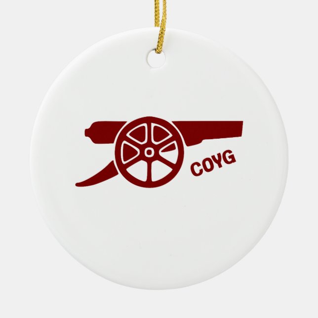 Come On You Gunners COYG Julgransprydnad Keramik (Framsidan)