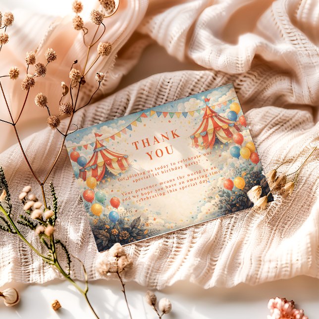 Come One Come All Circus Birthday Tack Kort (Skapare uppladdad)