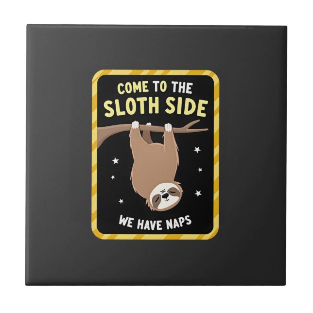 Come To The Sloth Side T-Shirt - Funny Sloth Pun ( Kakelplatta (Framsidan)