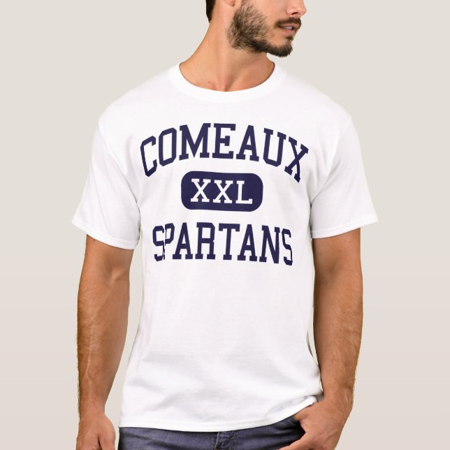Comeaux - Spartans - kick - Lafayette Louisiana Tee Shirt (Framsida)