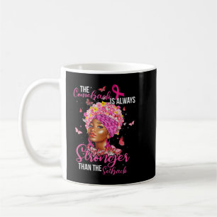 Comeback starkare än Setback Black Woman Breast Kaffemugg