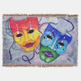 Comedy and Tragedy Masks Blanket Mysfilt