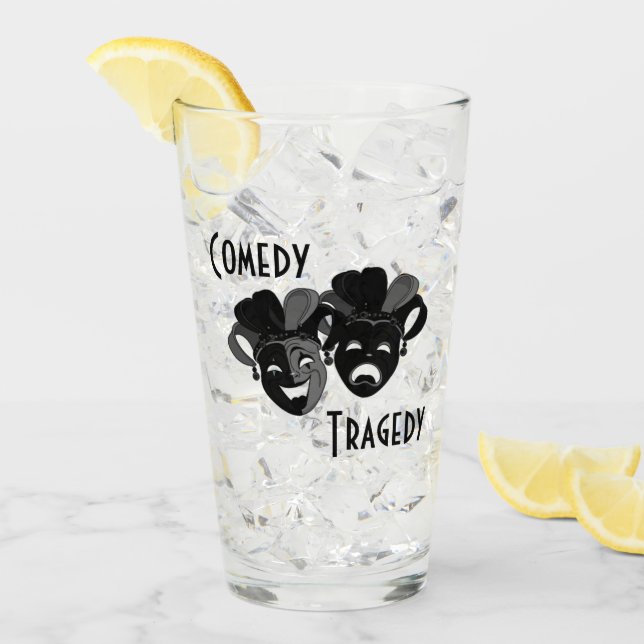 Comedy and Tragedy Theater Jester Masks Glaskopp (Framsida Ice)