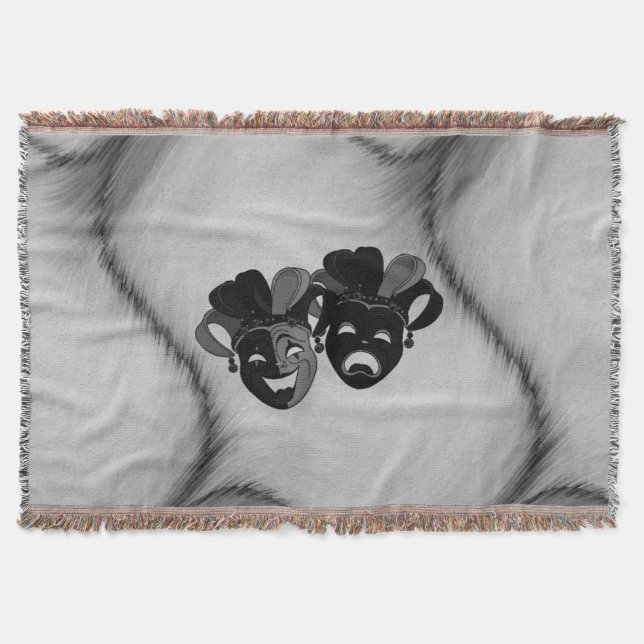 Comedy and Tragedy Theater Jester Masks Silver Filt (Framsidan)