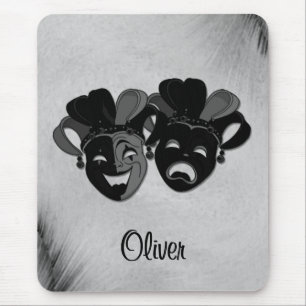 Comedy and Tragedy Theater Jester Masks Silver Musmatta