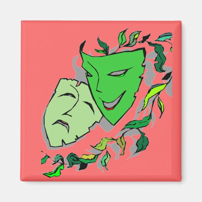 COMEDY & TRAGEDY DRAMA MASKS THEATER Magnet (Framsidan)