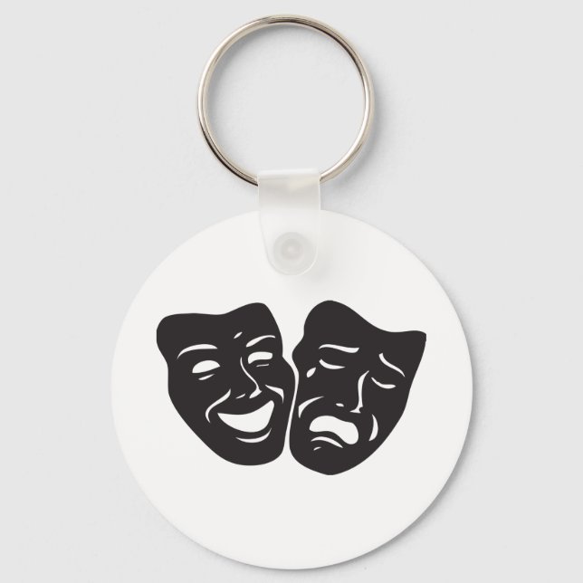 Comedy Tragedy Drama Theater Masks Nyckelring (Framsida)