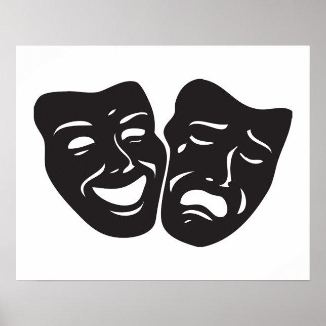 Comedy Tragedy Drama Theater Masks Poster (Framsidan)