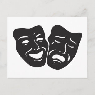 Comedy Tragedy Drama Theater Masks Vykort