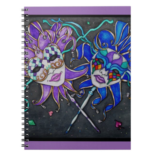 Comedy/Tragedy Jester Masks Anteckningsbok (Framsidan)