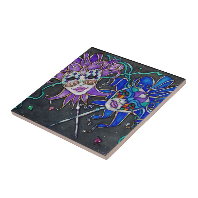 Comedy/Tragedy Jester Masks Kakelplatta (Sidan)